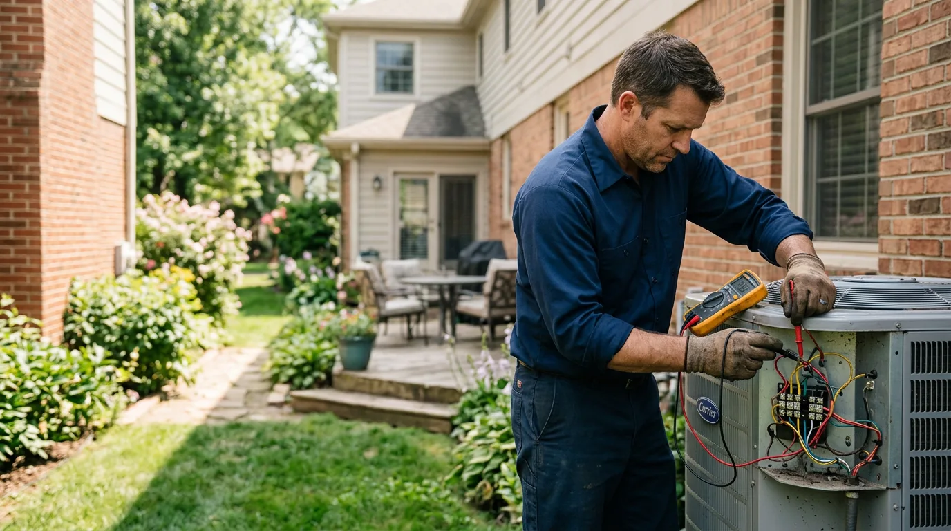 HVAC technician working near Savanna, OK